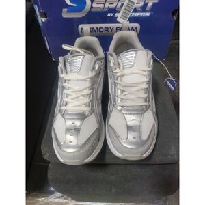 S Sport by Skechers Stark Mens Silver White Memory Foam Sneakers 10.5 1EM0290